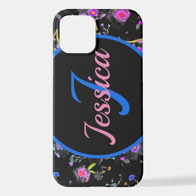 Floral Monogram Elegant   iPhone Case (Back)
