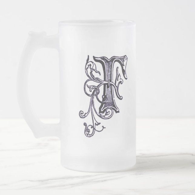Floral Monogram 'F' - Mug (Left)