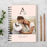 Floral Monogram Gallery of 4 Photos Monthly Planner<br><div class="desc">Delicate Botanical Monogram Gallery of 4 Photos personalised monthly planner.</div>