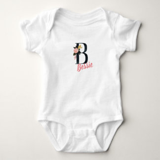 Floral Monogram Girl's One Piece t-shirt Baby Bodysuit