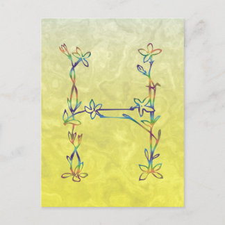 FLORAL MONOGRAM H POSTCARD
