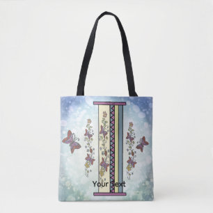 floral Monogram I Tote Bag