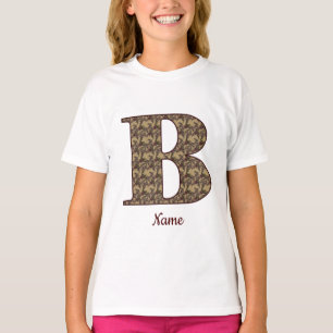 Floral Monogram Initial B Elegant Personalised T-Shirt