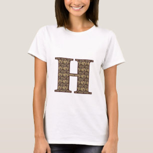Floral Monogram Initial H Elegant T-Shirt
