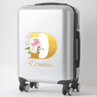 Floral Monogram Initial Letter D Custom Name