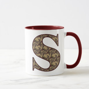 Floral Monogram Initial S Elegant Mug