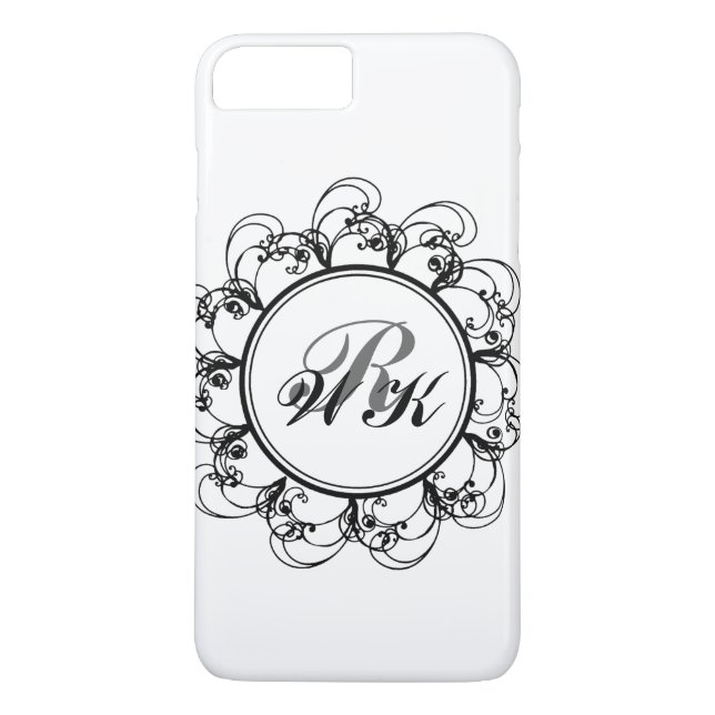 Floral Monogram iPhone 7 Case in white (Back)