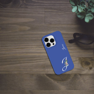 Floral Monogram J Retirement Case-Mate iPhone 14 Pro Case