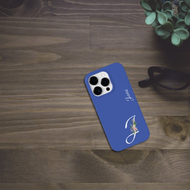 Floral Monogram J Retirement Case-Mate iPhone Case (Creator Uploaded)