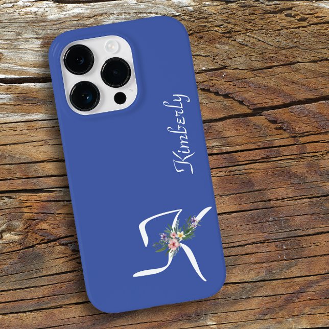 Floral Monogram K Retirement Case-Mate iPhone Case (Creator Uploaded)