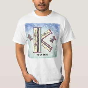 floral Monogram K t-shirt