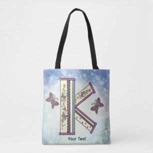 floral Monogram K  Tote Bag