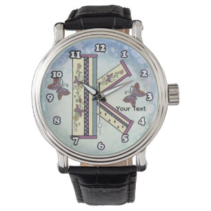 floral Monogram K Watch