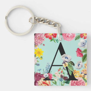 Floral Monogram Key Ring