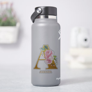 Floral Monogram Letter A Monogrammed
