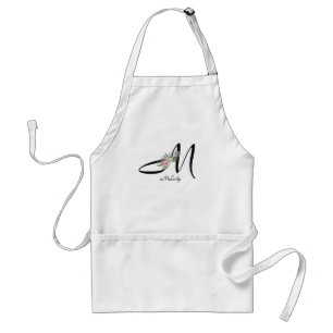 Floral Monogram letter L Retirement Apron
