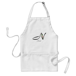 Floral Monogram letter N Retirement Apron