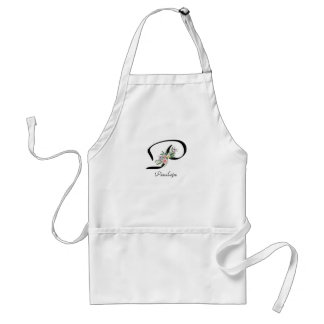 Floral Monogram letter P Retirement Apron