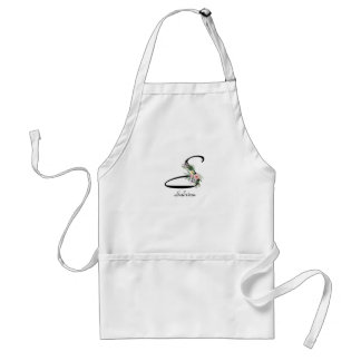 Floral Monogram letter S Retirement Apron