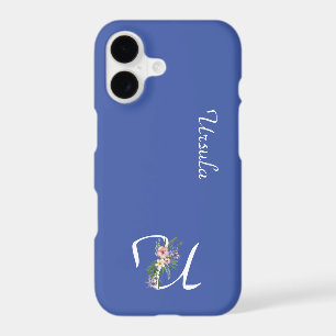 Floral Monogram Letter U Retirement Gift