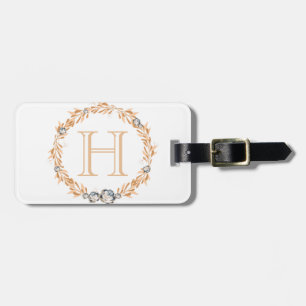 Floral Monogram Luggage Tag