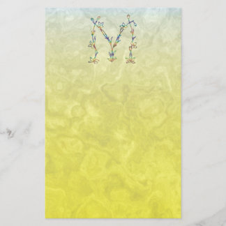 FLORAL MONOGRAM M STATIONERY