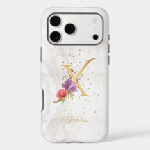 Floral Monogram Name Initial X Letter Personalise