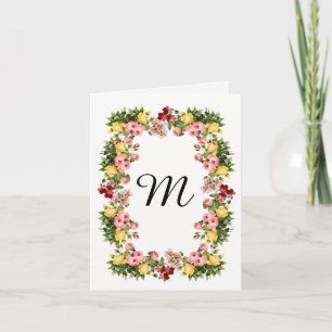 Floral Monogram Note Card