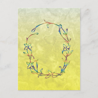 FLORAL MONOGRAM O POSTCARD