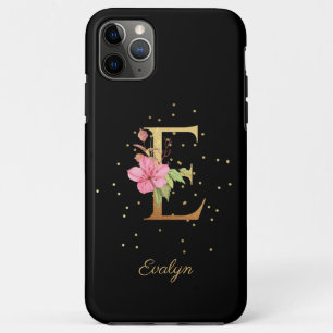 Floral Monogram Personalise Name Initial E Letter iPhone 11 Pro Max Case