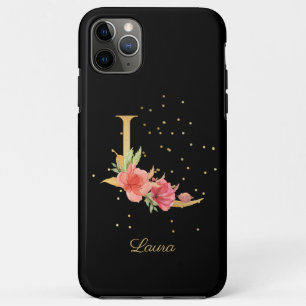 Floral Monogram Personalise Name Initial L Letter iPhone 11 Pro Max Case