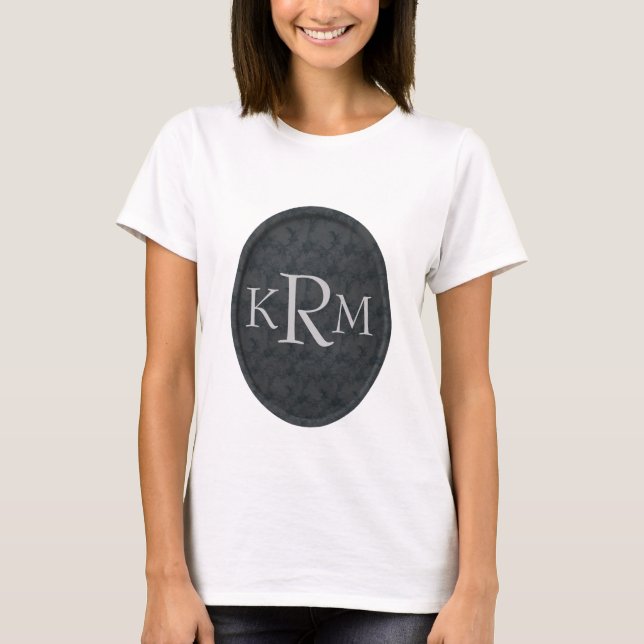 Floral Monogram Personalised Your Initials T-Shirt (Front)