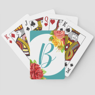 Floral Monogram Playing Cards