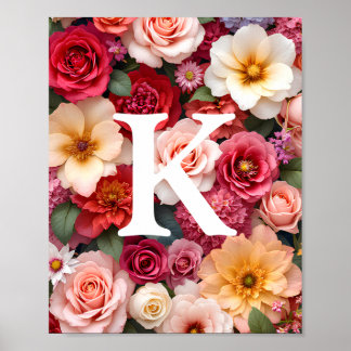 Floral Monogram  Poster