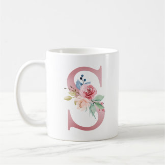 Floral Monogram S Mug