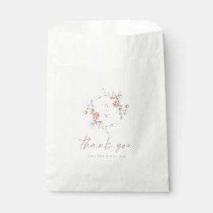 Floral Monogram Thank You Wedding Favour Bags