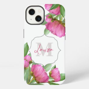 Floral Monogram Watercolor Pink Modern Case-Mate i iPhone 13 Case