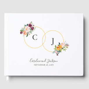 Floral Monogram Wedding Guest Book