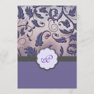 Floral Monogram Wedding Invitation