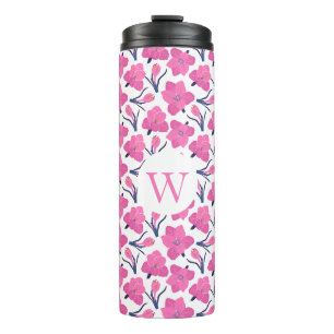Floral Monogram with Initial – Personalised Gift Thermal Tumbler