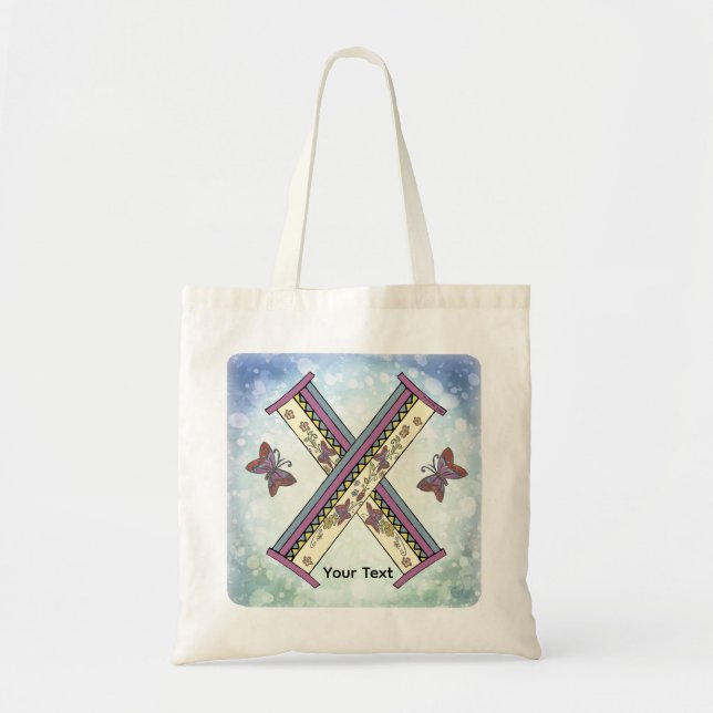 floral Monogram X  Tote Bag (Front)
