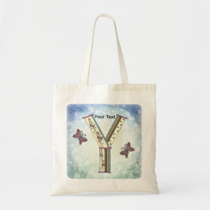 floral Monogram Y  Tote Bag