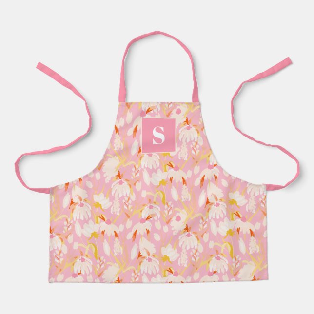 Floral Monogrammed Apron (Front)