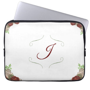 Floral Monogrammed Laptop Sleeve