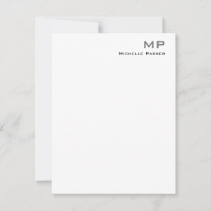 Floral Monogrammed Professional Plain Minimalist Card