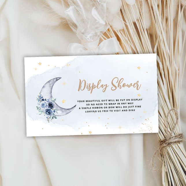 Floral Moon Blue Display Shower Enclosure Card (Creator Uploaded)