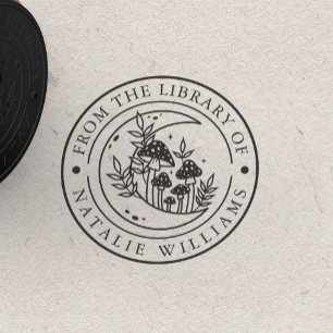 Floral Moon Mushroom from the Library of Rubber Stamp