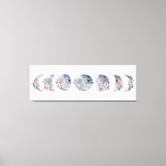 Floral Moon Phase Canvas Print