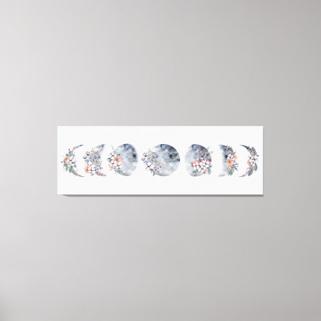 Floral Moon Phase Canvas  Print (Front)