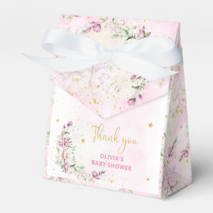 Floral Moon Pink Baby Shower Favour Box